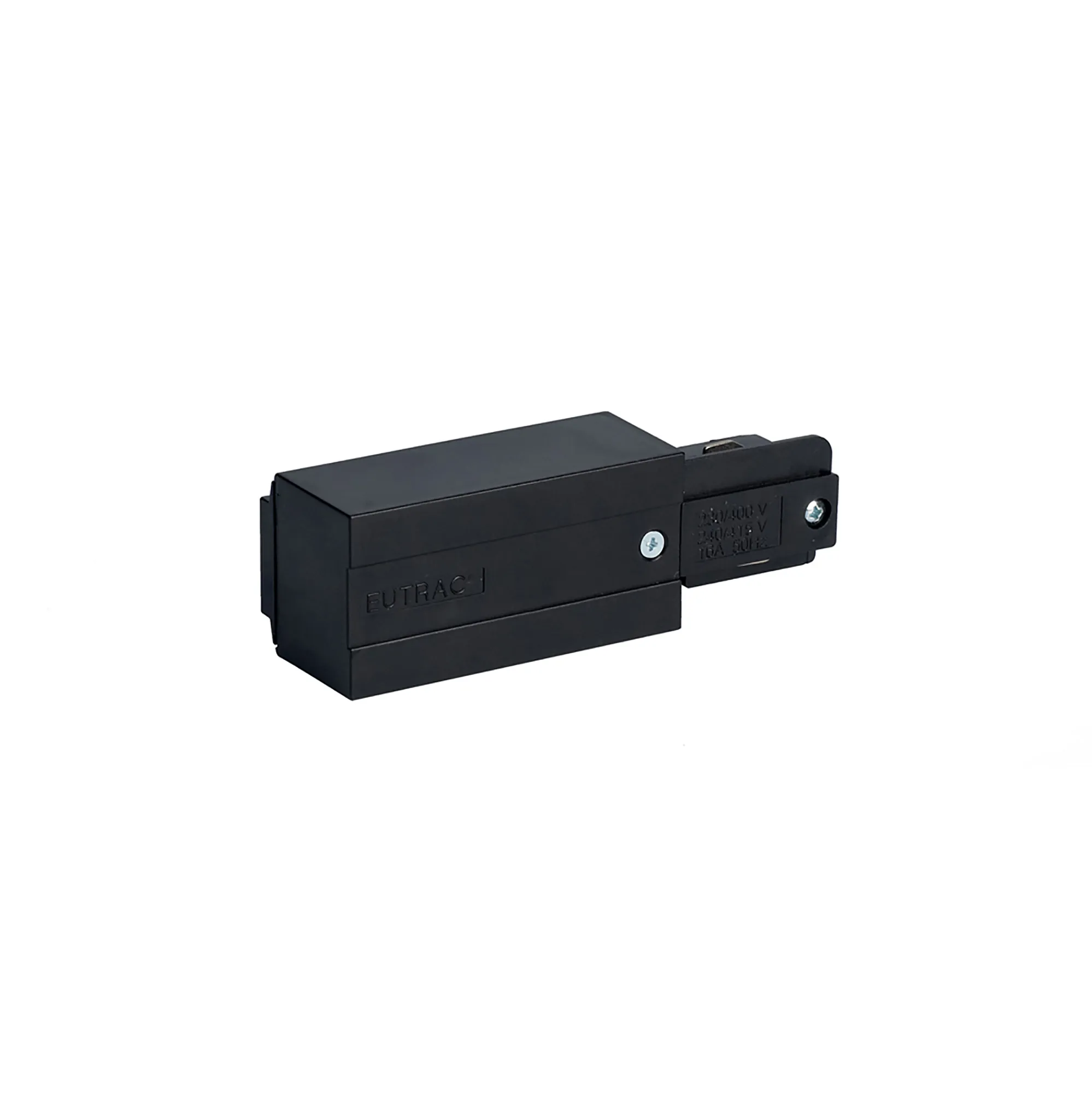 Left End Feed 3 Circuit Surface Mounted Track 555 1 1202 2  Eutrac 3 Circuit Surface-Black